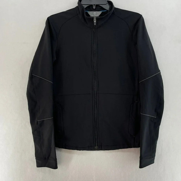 Aether Jacket Women's Sz 3 Black Full Zip Mock Neck Stretch Thumbhole Soft Shell - Picture 1 of 12